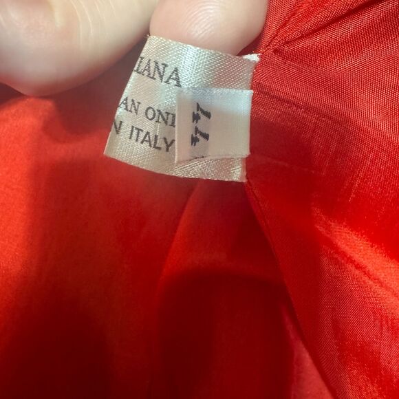 ALAN AUSTIN Vintage Red Blazer Black trim Wool Italy Jacket Career EU 44 US M - Picture 9 of 10